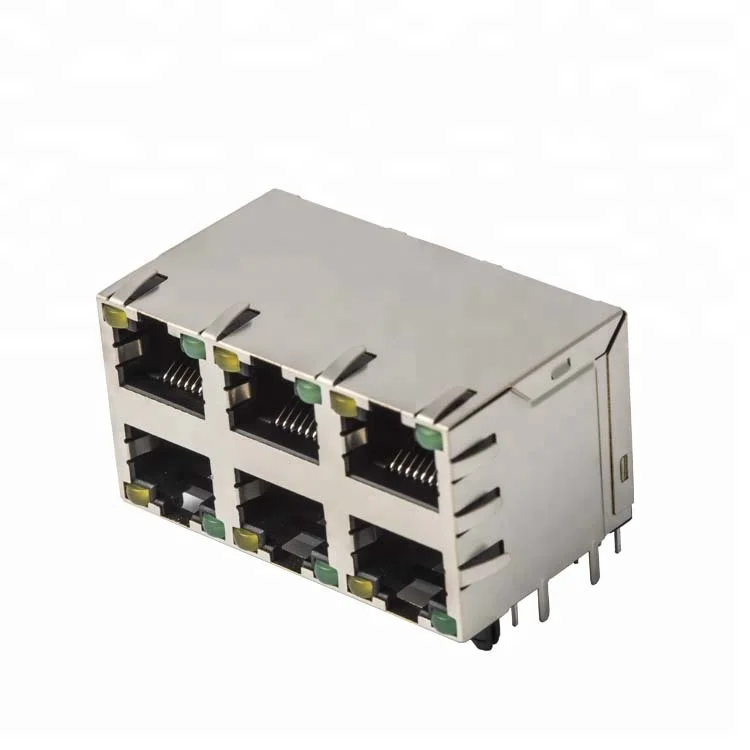 China Supplier Metal Shielded Cat5 Dual Port RJ45 Connector