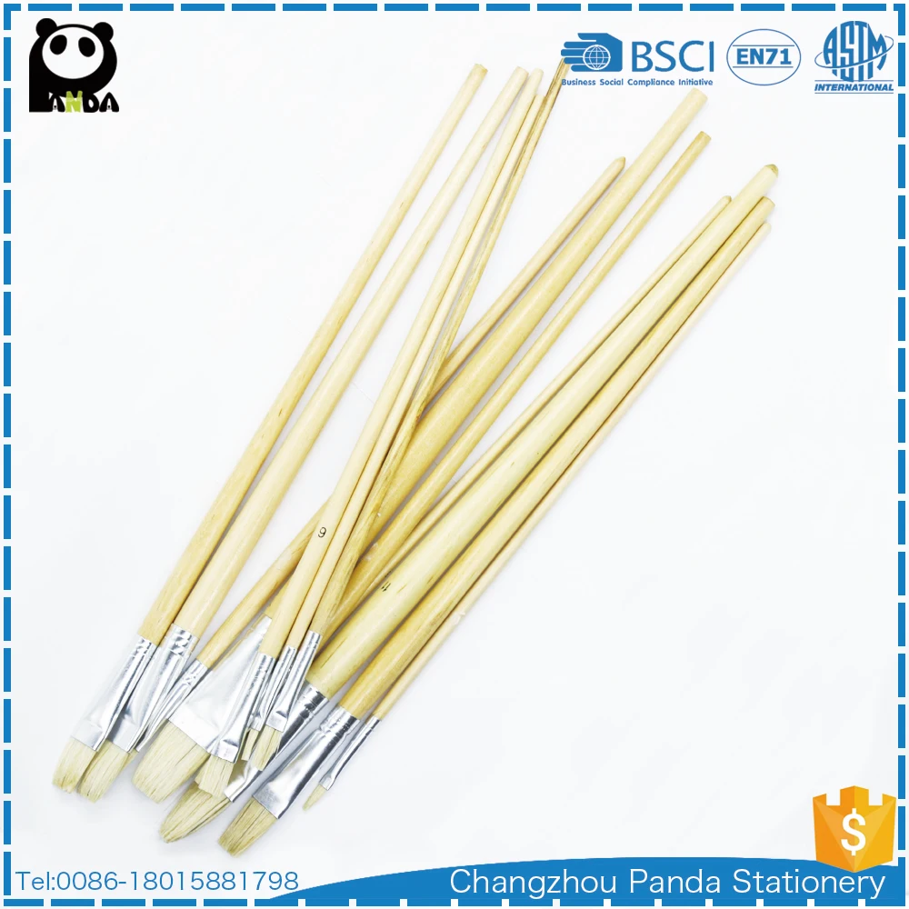 579 Oil And Acrylic Use Educational Hog Bristle Artist Paint Brush Set With Value Pack