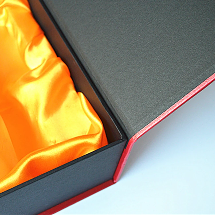 
Beautiful Nice Red With Smooth Silk Paperboard Book Shape Wine Box 