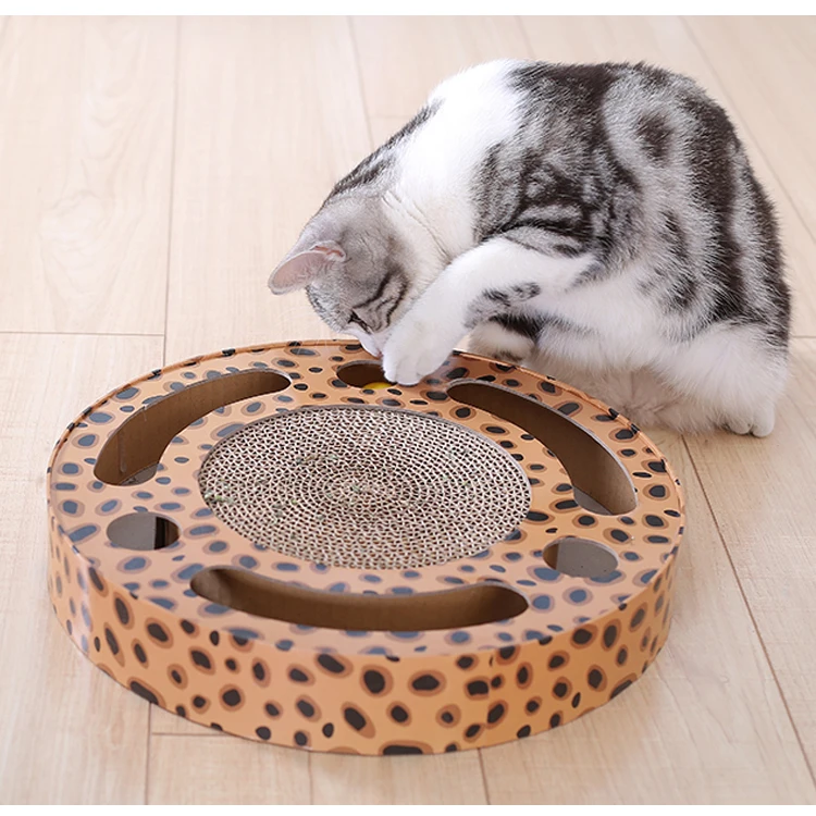 2018 Amazon round circuit multifunction cat toy cardboard cat scratcher