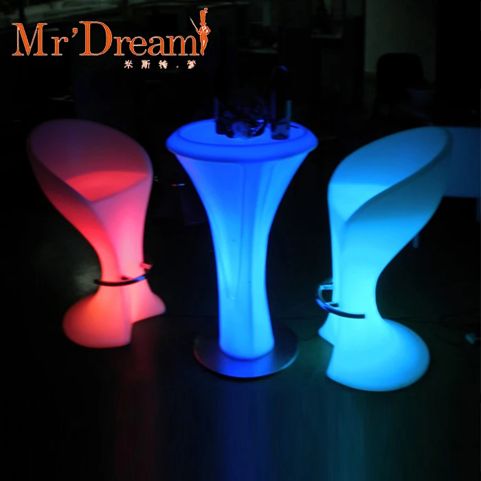 glow in the dark dubai indoor outdoor hotel restaurant  nightclub led bar table furniture