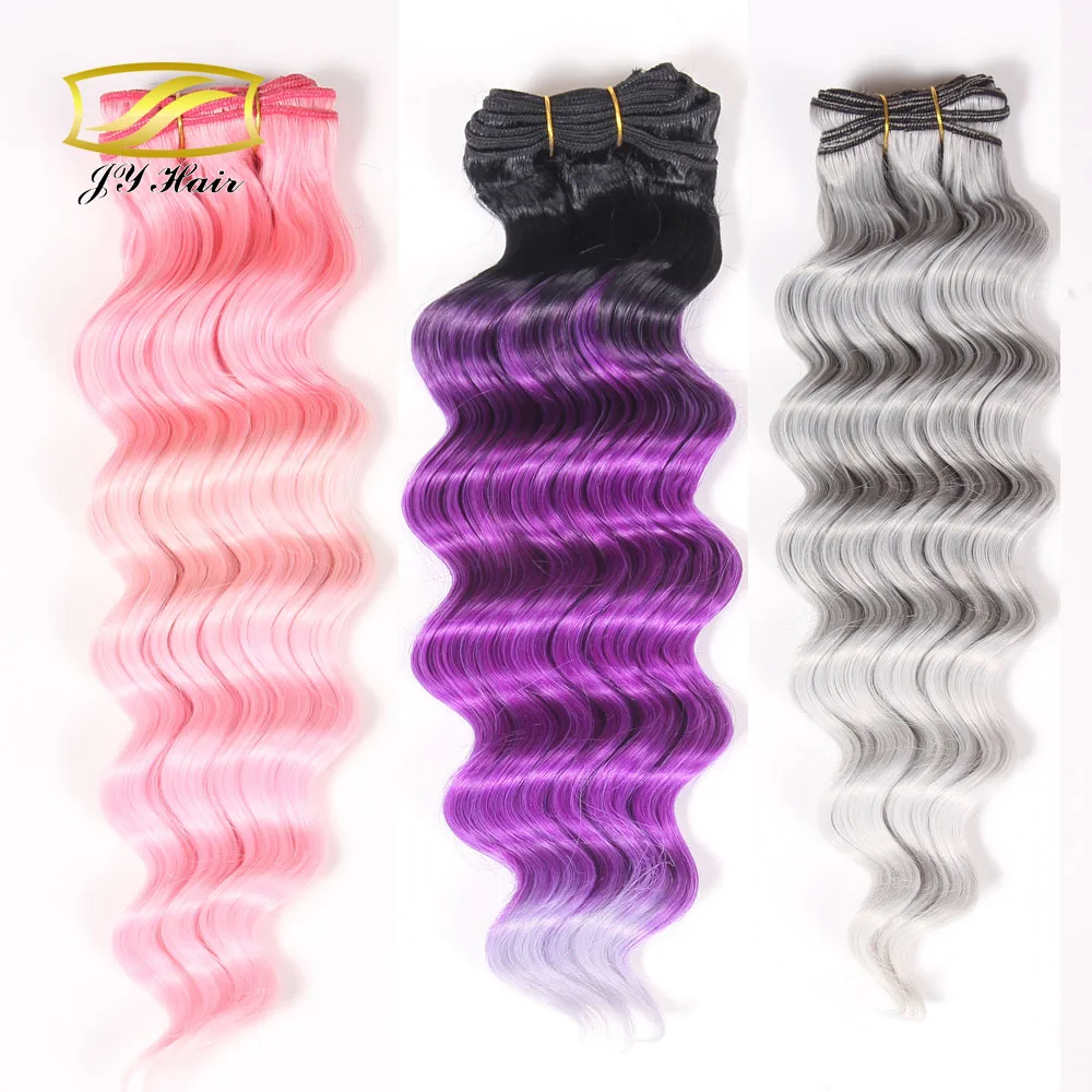 Пряди Омбре, пряди волос, от черного до фиолетового, фиолетового цвета, не спутываются, не выпадают, вьющиеся синтетические волосы для наращивания