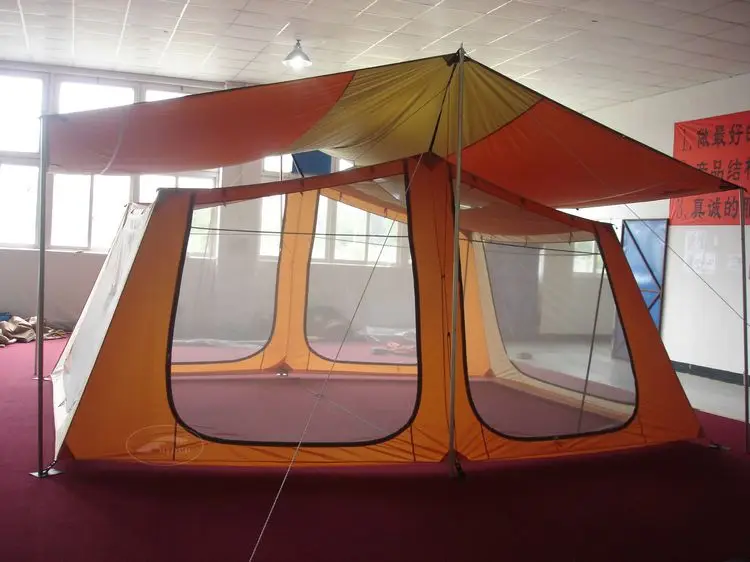 Large Screen Cabin Tent Mosquito Proof with Beach Sunshade  Tarp Webbing Strap Padded Reinforced Corners Recycled RPET Fabric