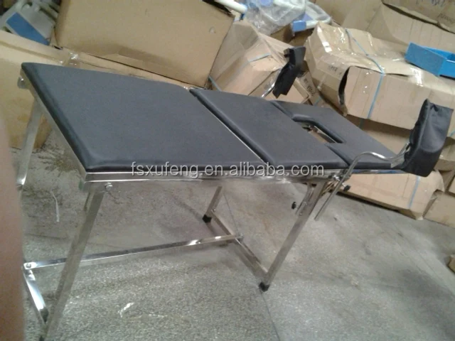 Stainless steel gynecological examination table/obstetric delivery table