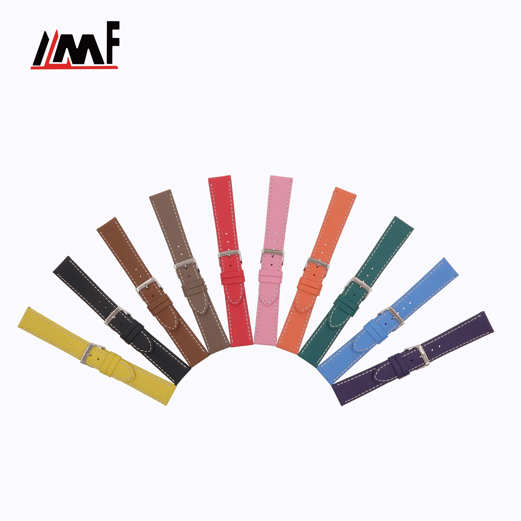 Top Quality Durable Italian Epson Calf Leather Colorful Luxurious 16mm 18mm Watch Band for Unisex for ladies for woman