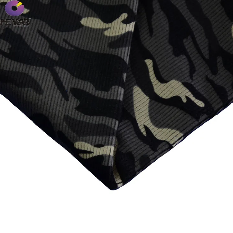 98% cotton 2% spandex camo print  uniform fabric 14 wale corduroy