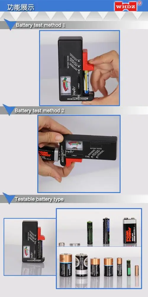 Factory direct sale Battery Tester Analogue Battery Capacity Simple Package BT168