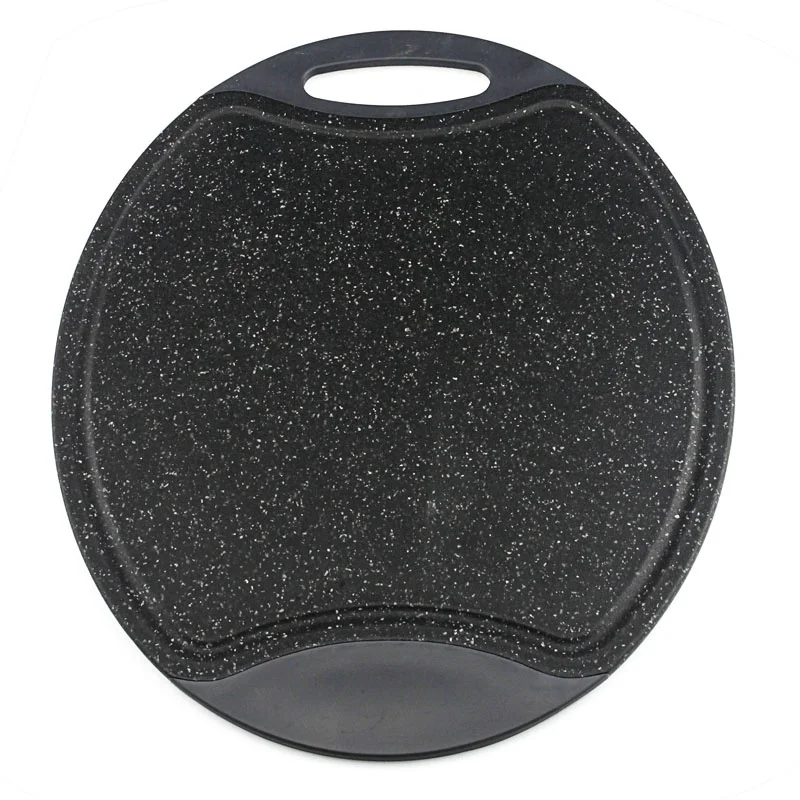 Round shape black color wheat straw chopping board