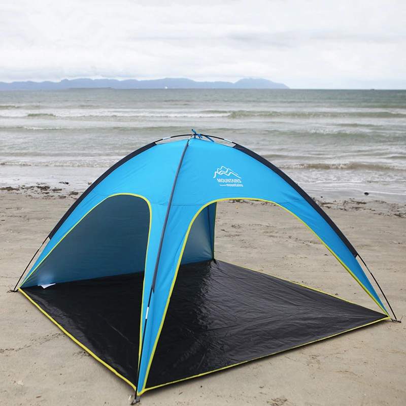 4 People Beach Tent Ultralight Beach Camping Tent Sun Shelter Large Outdoor Folding Awning Tenda Wind-resistant Tente Anti-UV
