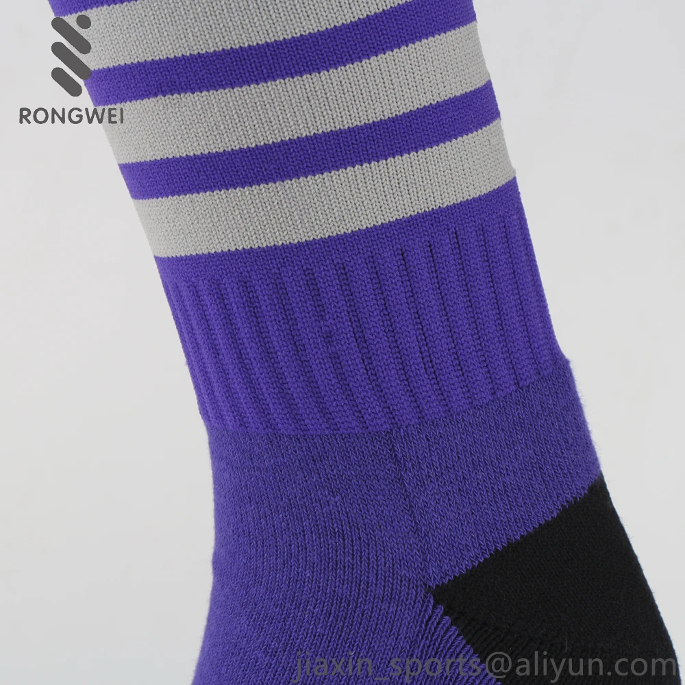 Hot Sale Good Quality Purple Color Stitching Soccer Socks Training Accessories