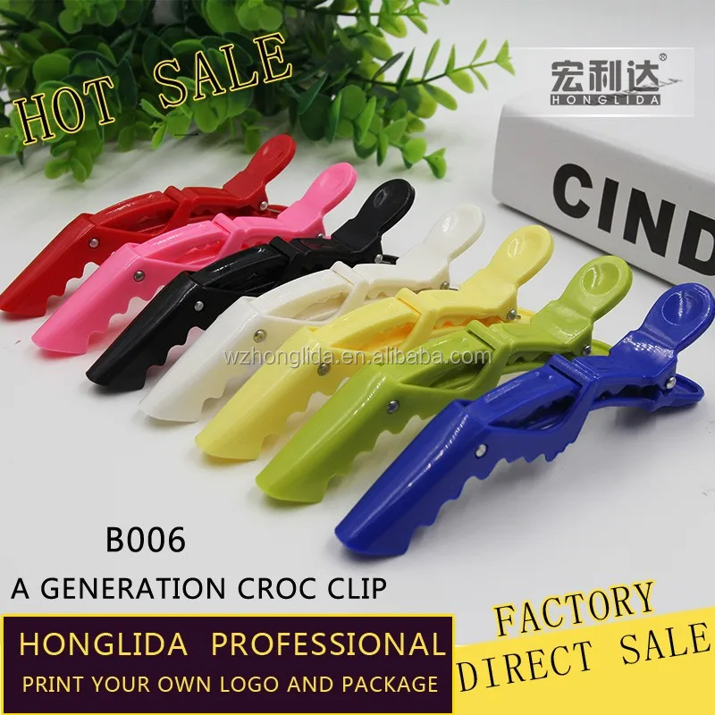 Wholesale color plastic high quality alligator hair clips