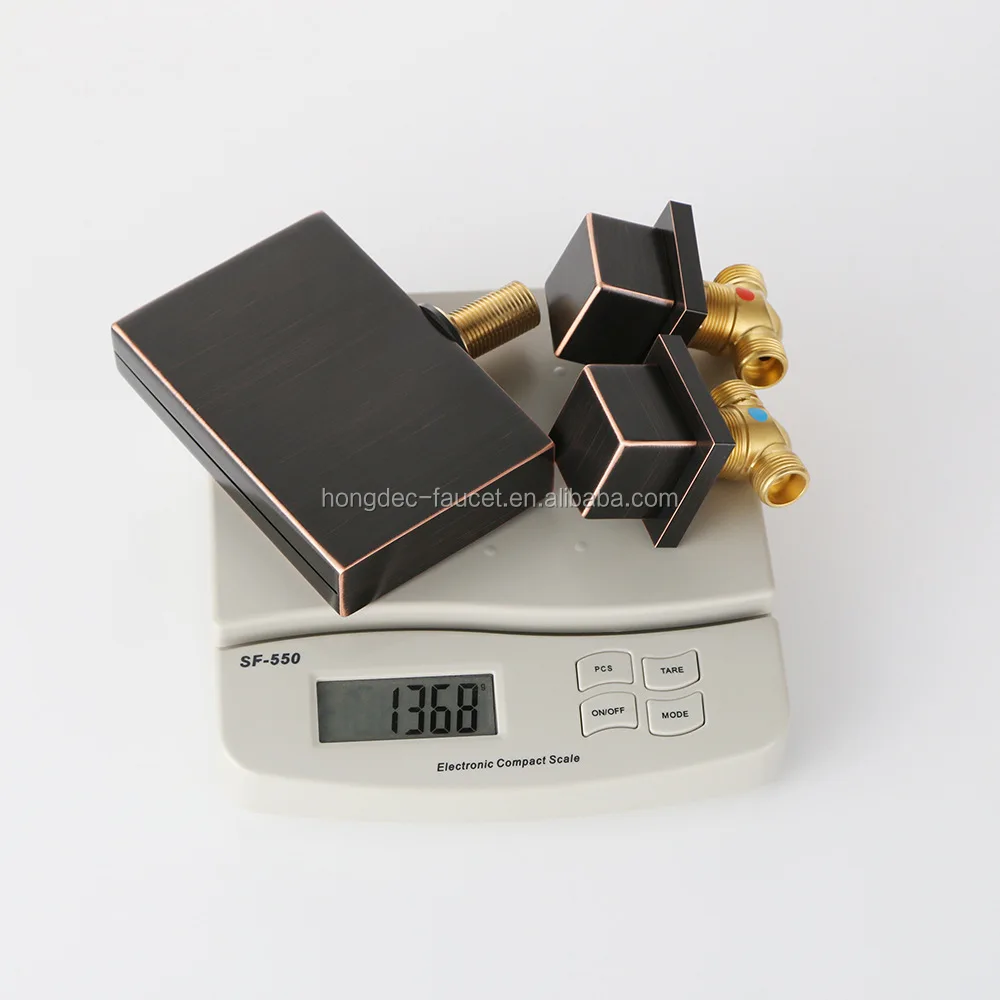 Double Handles Wall Mount Widespread Waterfall Bathtub Bathroom Vanity Sink Faucet