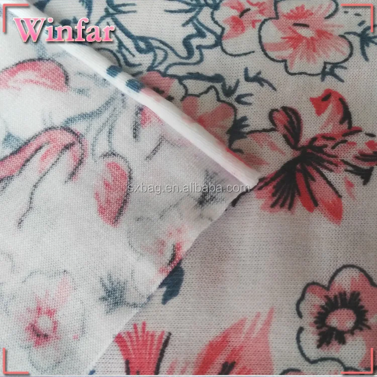 Cheap Single jersey spandex knitting printed rayon fabric viscose wholesale