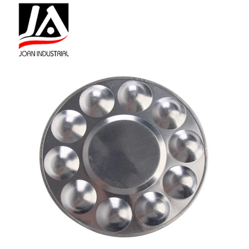 10 hole round aluminum metal paint palette