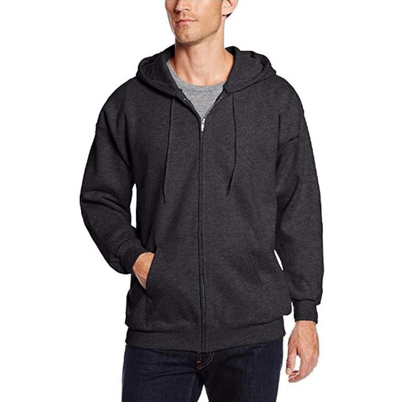 Wholesale Blank Men`s Full-Zip Fleece Hoodie Custom Long Sleeve Street wear Fashion Sweatshirt Jackets for Boys