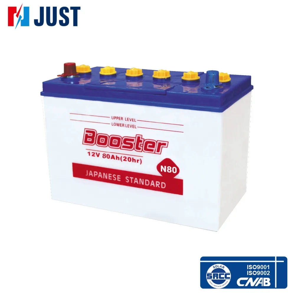Plastic housing lead acid auto battery sizes 70ah N80
