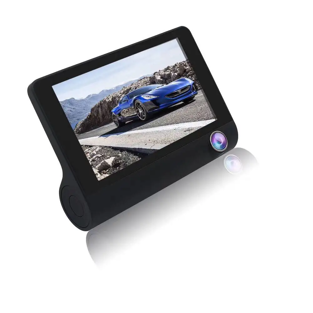 Newest FHD 1080P three cameras 4 inch dash cam front inside back recorder dvr car
