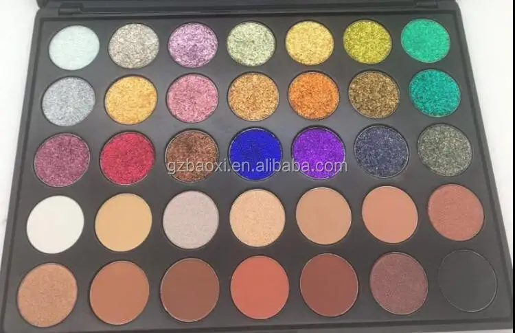 Single pan private label customized logo Metallic Pressed Shimmer Powder glitter eyeshadow