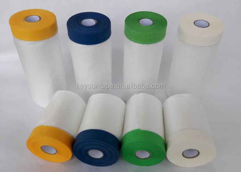 
pre-taped drop film for window and door wall protection 