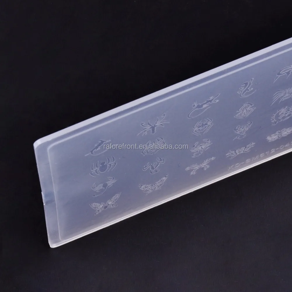 Plastic Nail Art Stamping Plates Geometric Patterns Clear Stamper Manicure Template Nail Tools KD-SM