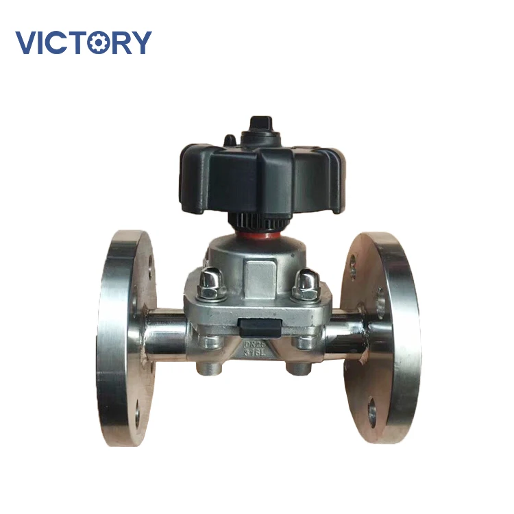 Sanitary Manual Diaphragm Valve Chuck fast loading Butt welding Connection