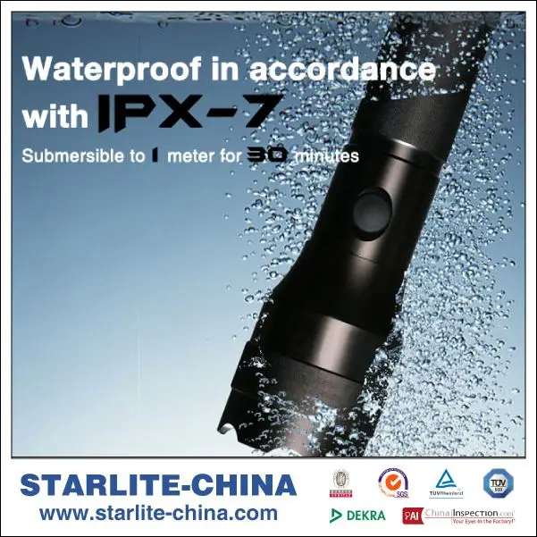 
STARLITE aluminum alloy high brightness high power self defense t6 led torch 