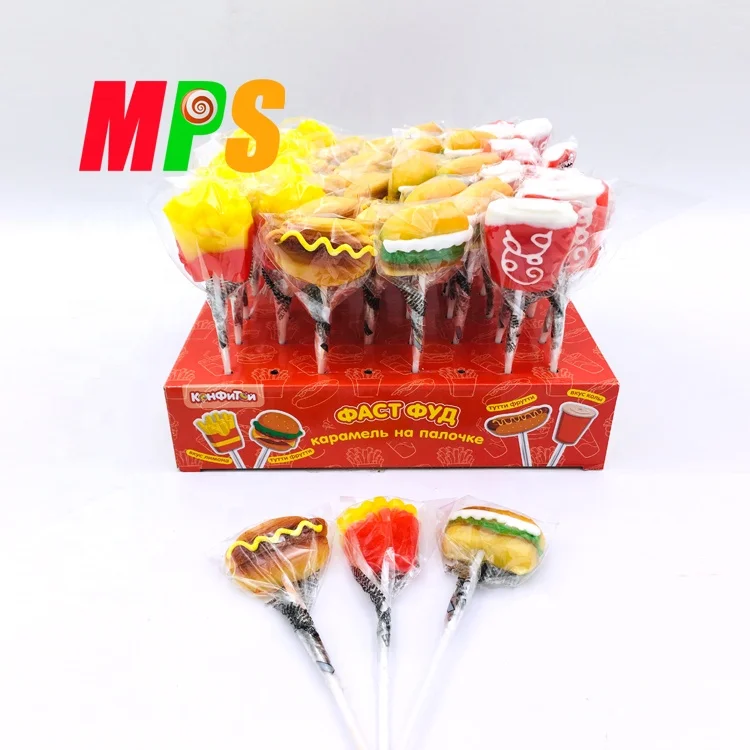 12g US Fast Food Culture Shape Hard Candy Lollipop Sweet Wholesale Peppermint,fruity Flavor Bottle Packaging Gift Packing Normal
