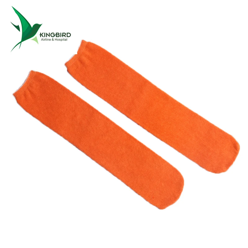 100% Polyester Yarn Airline Disposable Long Travel Unisex Slipper Socks