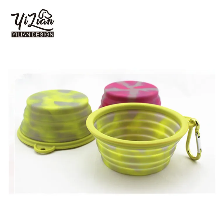 
Custom Logo eco-friendly silicone folding collapsible travel pet bowl with hook portable pet dog feeder dog 