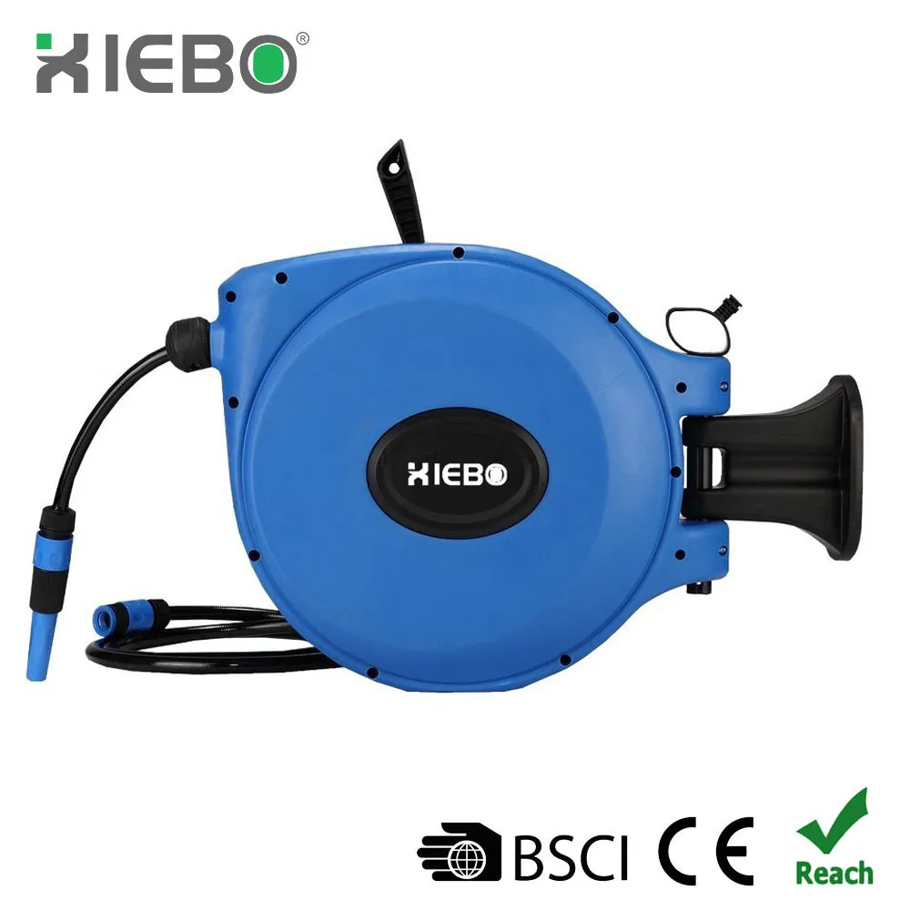 
25m/85ft high quality auto retractable 180 degree swivel wall mounted garden water hose reel Xiebo brand XBW-D03 