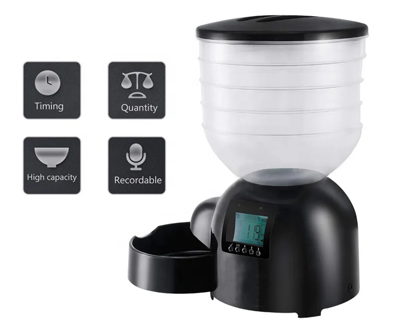 Can record for 10 seconds, play for 10 seconds large Automatic Dog Feeder With Pet Feeder and 4Days Auto Pet Feeder