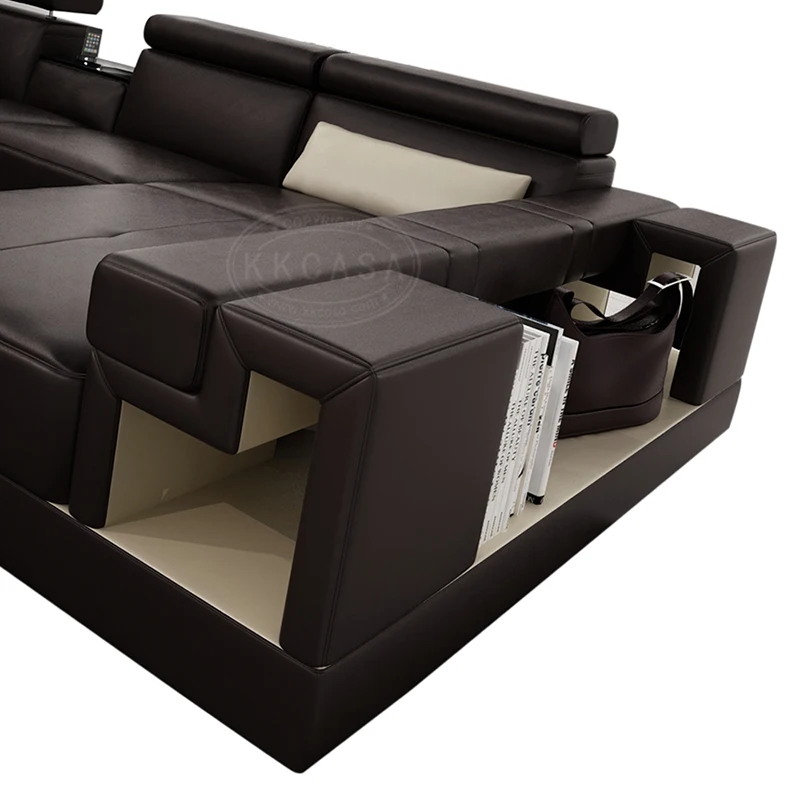 Luxury sofa set 7 seater Exotic 100% Top Grain living room  Leather Sofa Set Made in  Foshan China