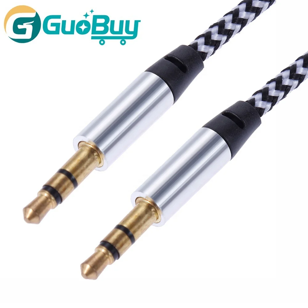 Top Sales 3.5mm Jack Auxiliary Audio Cable Nylon Braided Male to Male AUX Cord