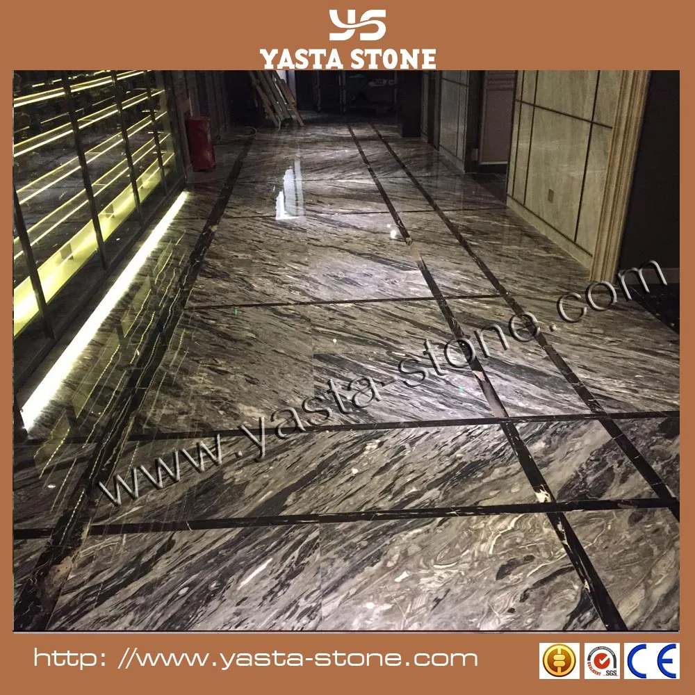 New kinds black marble with white river veins for flooring tile