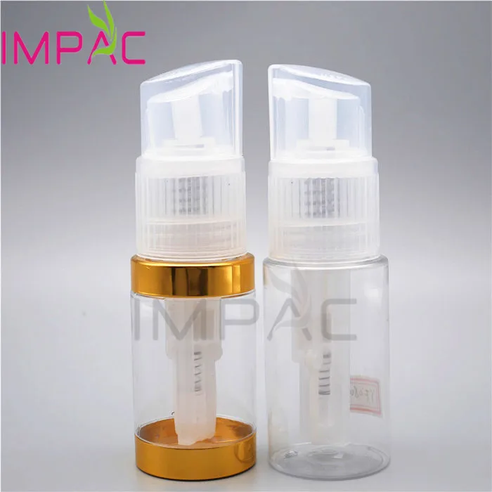 Plastic PET baby talcum powder spray bottle packaging with pump 80ml