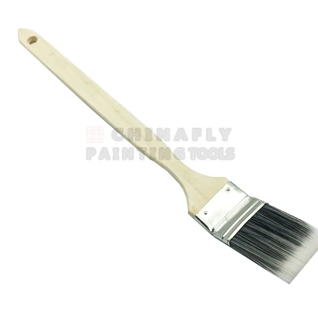 CTWHPB030  Wholesale price   Wooden Handle radiator  Paint Brush Polyester filament angle Paint Brushes