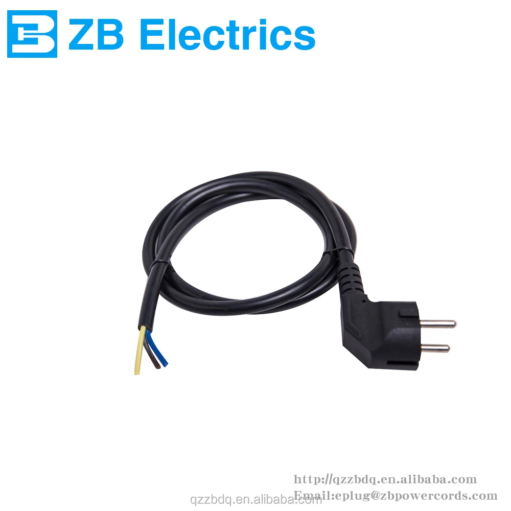 Черный пластиковый корпус 2 контакта ЕС 3 зубцы Штепсель шнур питания немецкий штекер кабеля питания