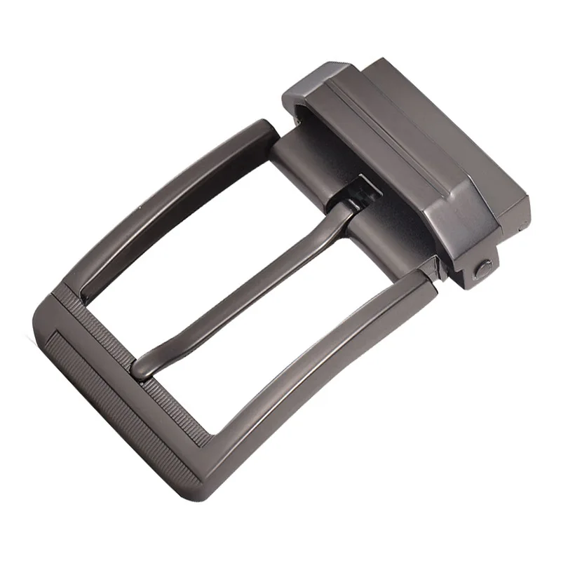 
Wholesale Pin Belt Rotating Parts Alloy Gunmetal Metal Turning Men Reversible Buckle 