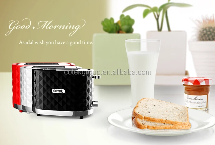 China supplier 1000 watts 2 Slice toaster with Defrost Reheat Cancel function
