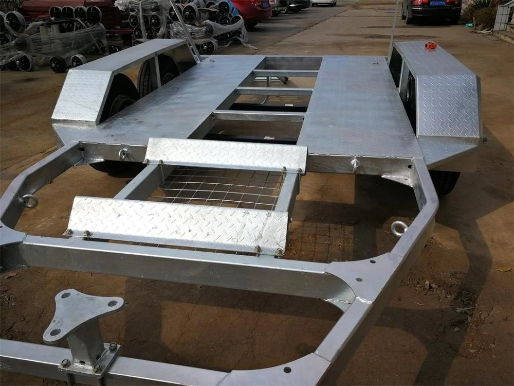 Galvanized excavator farm utility flat bed deck heavy duty digger Plant Trailer