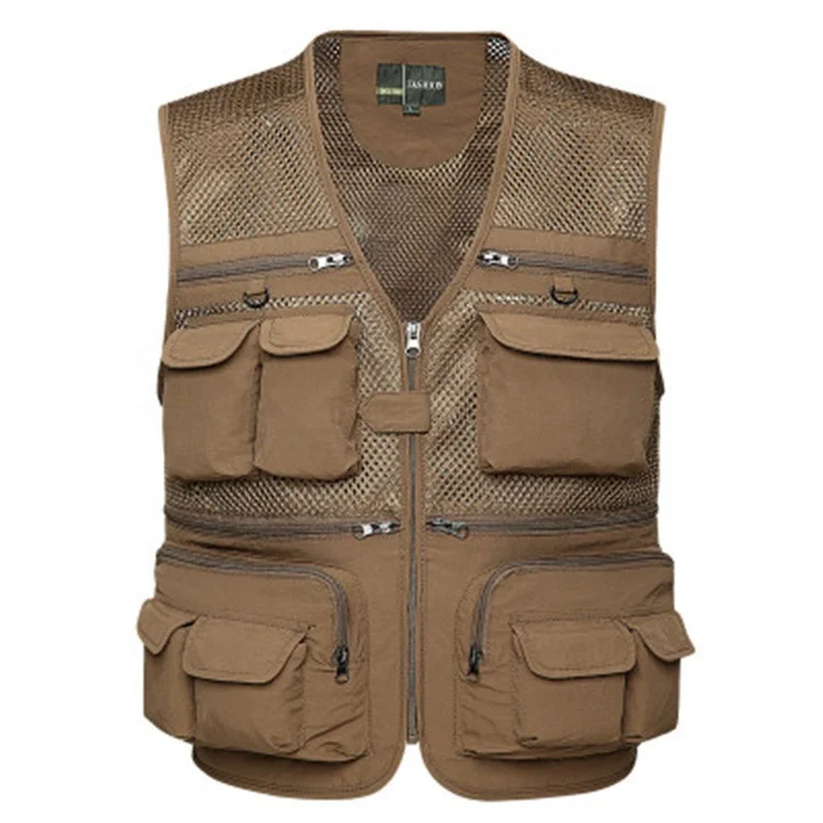 Mens outdoor travel design windproof camo  fly multi pocket fishing vest