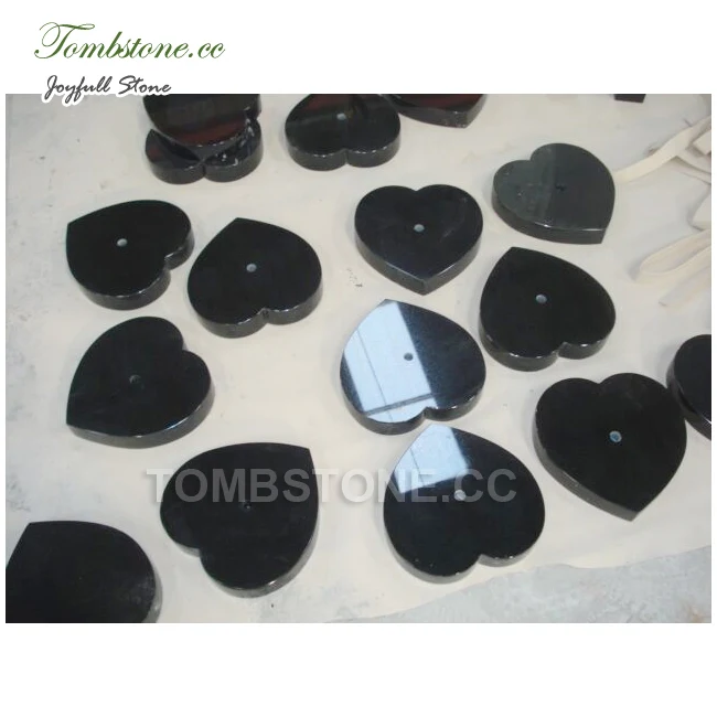 
Stone memorial black granite plaques heart shape oval shape 