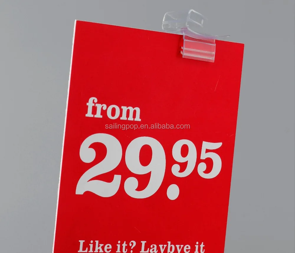 Promotion price labels holder hanging display clip strip for supermarket
