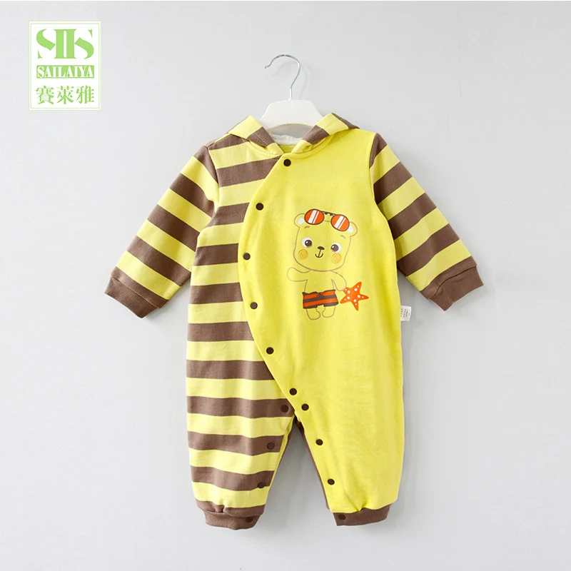 
Дышащий комбинезон желтого цвета с длинным рукавом из органического хлопка для младенцев, одежда 