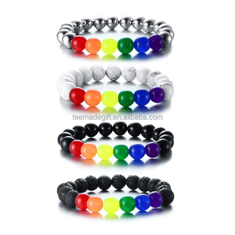 
LGBT Rainbow Gay & Lesbian Pride Friendship Bracelets for Men Women 