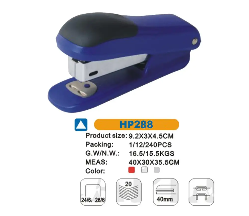 Medium-Sized Electric Stapler Standard Paper Binding Manual Plastic White Stapler Stationery Supply