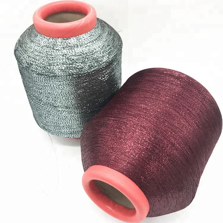 Mx type 1/100 12 micron 20D Golden Silver color polyester/ Nylon Metallic yarn