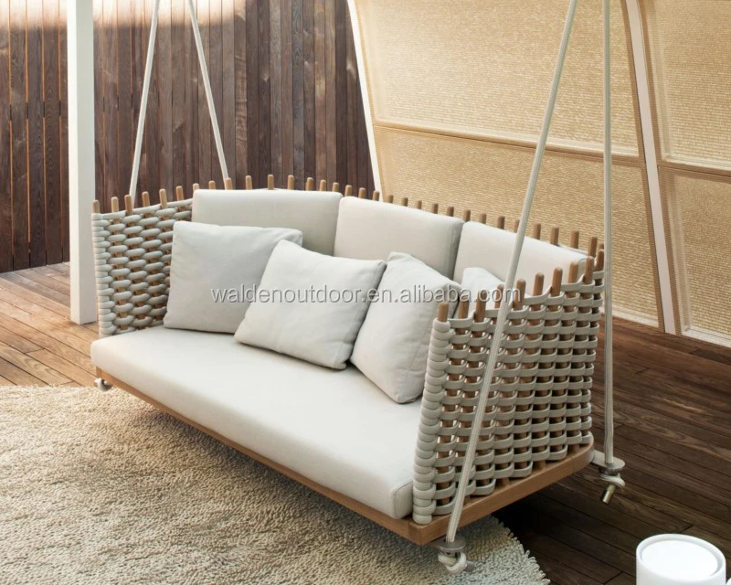 2019 Walden high quality wood rope weaving sofa lounge outdoor furniture