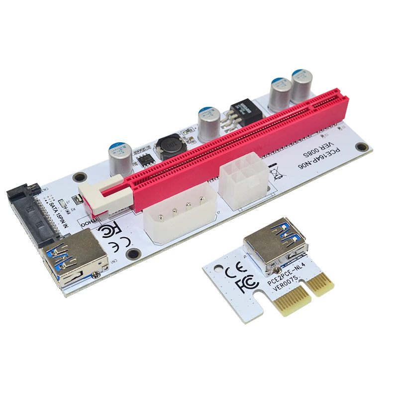 PCI-E 1X к 16X графика GPU добыча Powered стояка адаптер