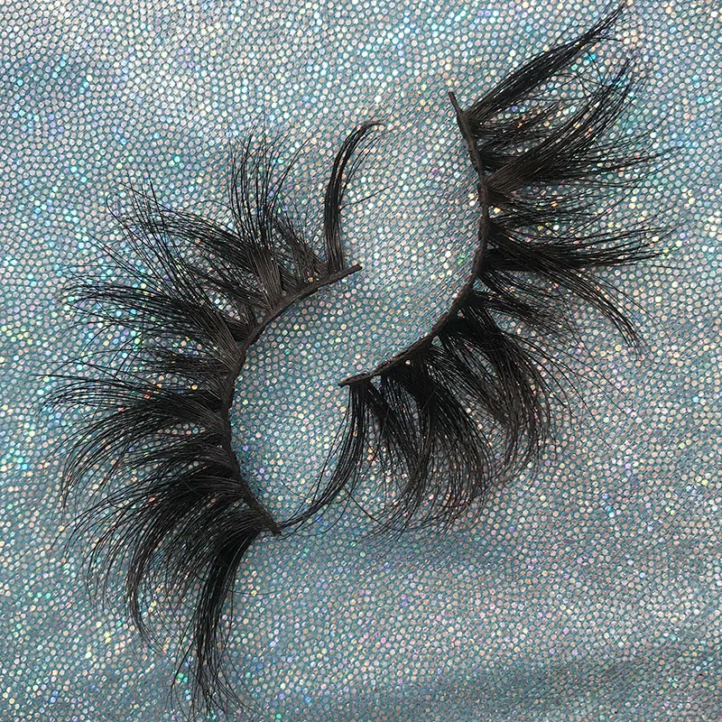 False wispy lashes fluffy full strip mink lashes3d lashes wholesale 5d 25mm mink eyelash
